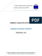 GHIDUL SOLICITANTULUI Pentru Masura 112 - Versiunea 05 Din Octombrie 2011