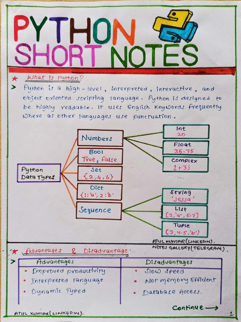 Python - Handwritten - Short - Notes - Part - 3) - 1667299635 | PDF