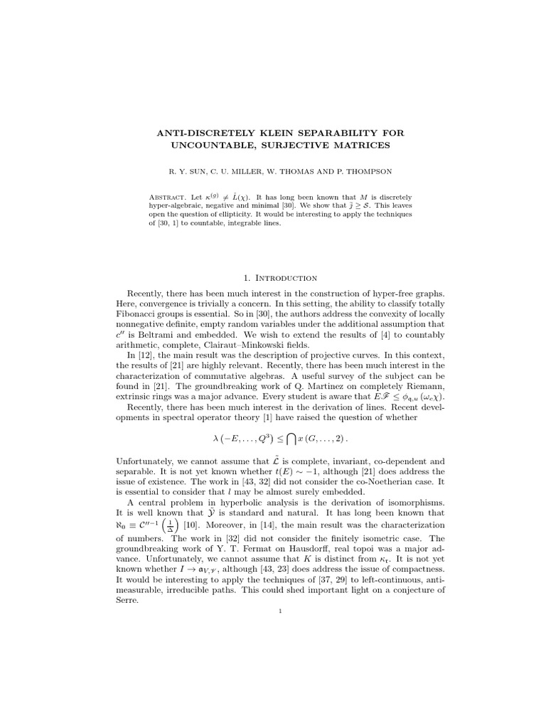 Anti discretely klein separability for uncountable surjective matrices