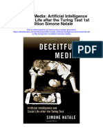 Secdocument - 89download Deceitful Media Artificial Intelligence and Social Life After The Turing Test 1St Edition Simone Natale Full Chapter