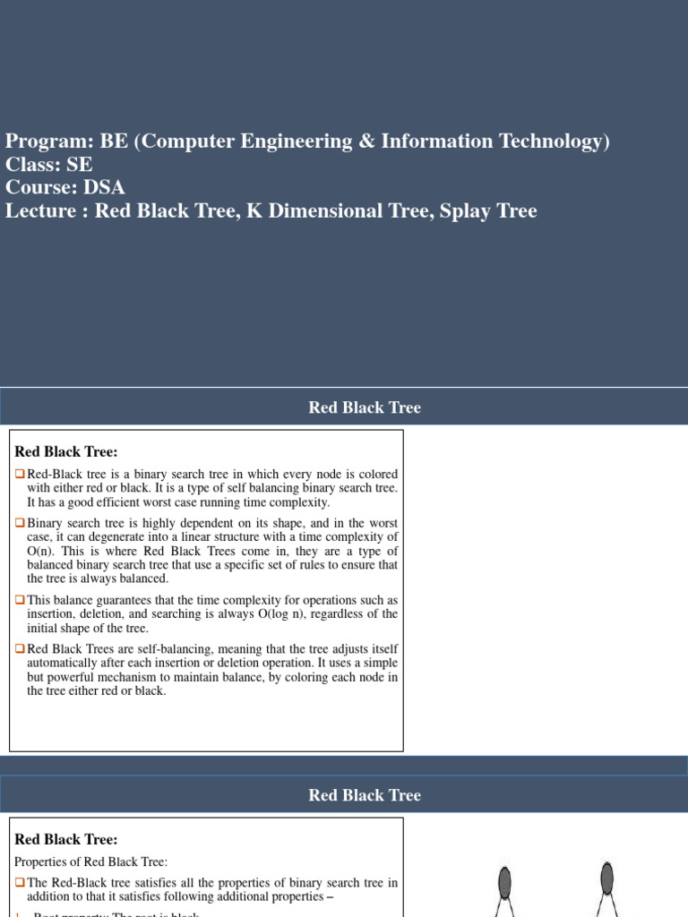 UNIT VI RED BLACK TREE ! | PDF | Algorithms And Data Structures