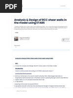 Analysis & Design of RCC Shear Walls in The Model Using ETABS
