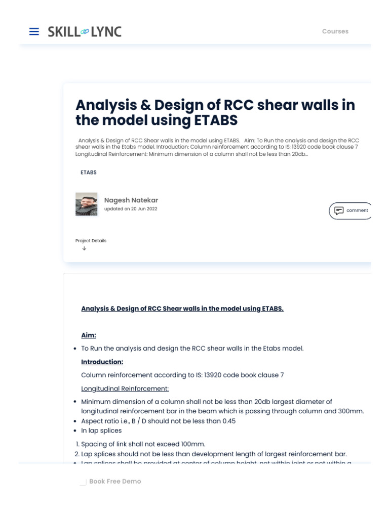 RCC Shear Wall Design in ETABS | PDF | Shear Stress | Column
