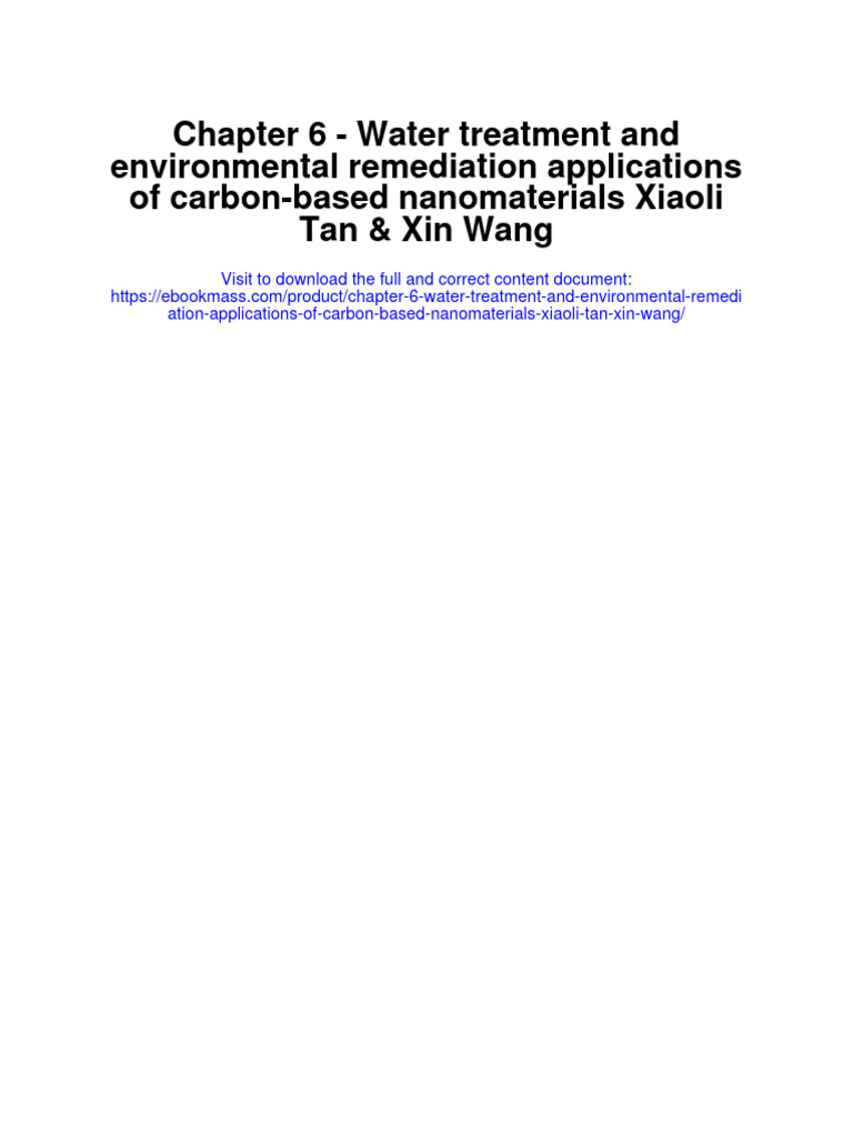 Chapter 6 Water Treatment and Environmental Remediation Applications of