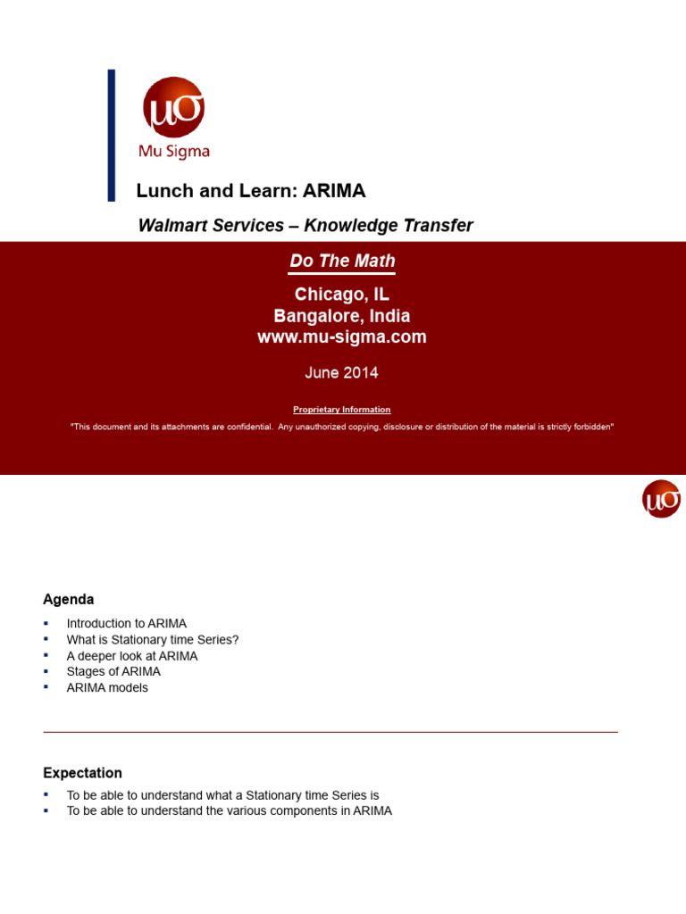 Arima lunch n learn pdf autoregressive integrated moving average