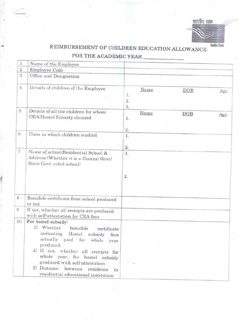 Cea form pdf