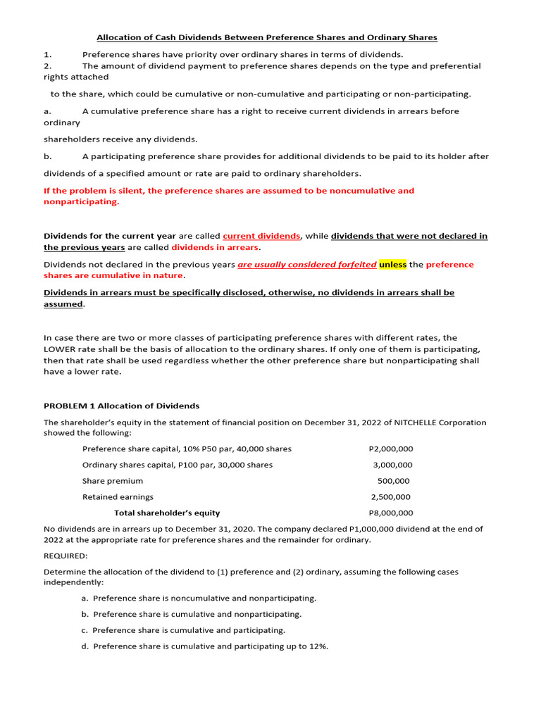 Dividend Allocation Strategies Explained | PDF | Preferred Stock | Dividend