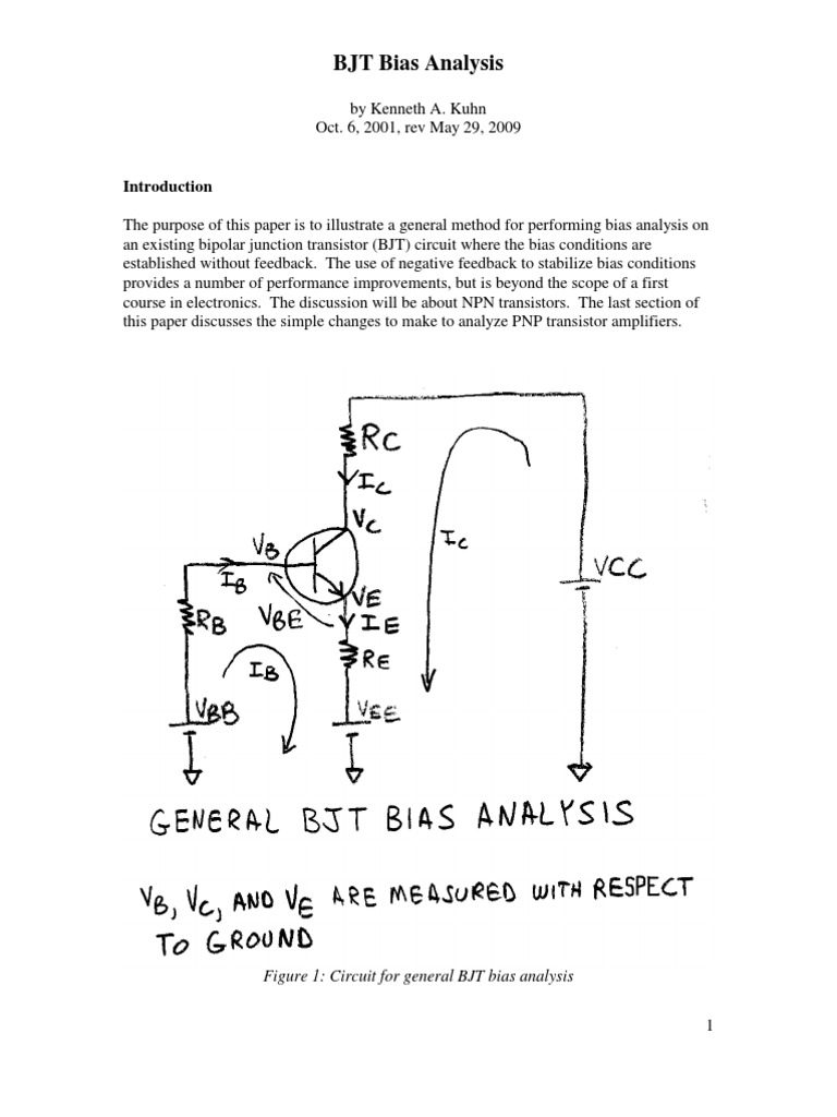 BJT Circuit Bias Analysis Guide | PDF | Bipolar Junction Transistor ...