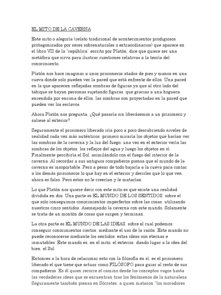 Il Mito Della Caverna Testo Pdf
