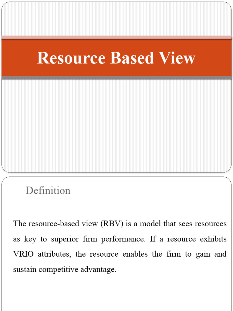 Resource Based View | PDF | Business Economics | Economies