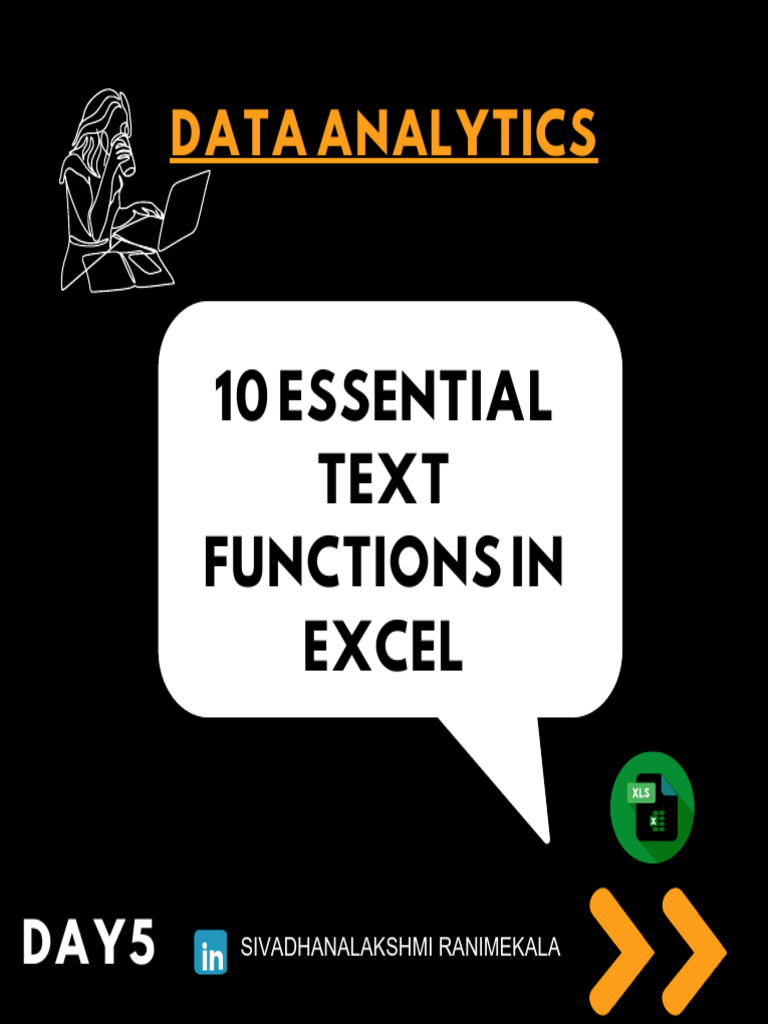Essential Text Functions in Excel | PDF | Letter Case | String ...