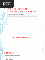 Emerging Technologies - Lecture Notes - CH 1 & 2