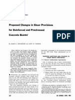 Proposed Changes in Shear Provisions For Reinforced and Prestressed Concrete Beams