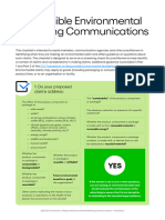 Responsible Environmental Marketing Communications: Checklist