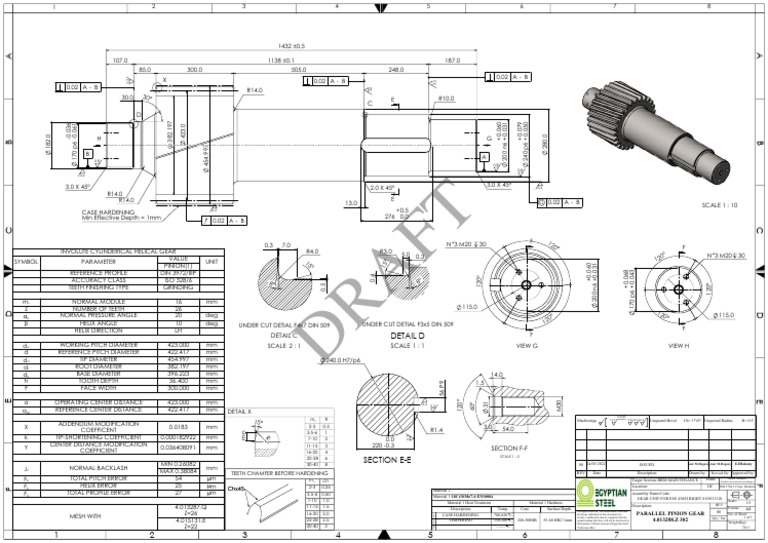 Pinion Gear Specifications and Drawing | PDF | Gear | Mechanical ...