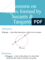 Theorems On Angles Formed by Secants Tangents