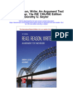 Read Reason Write An Argument Text and Reader 13E Ise 13Th Ise Edition Dorothy U Seyler All Chapter
