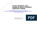 Democracy Elections and Constitutionalism in Africa 1St Edition Charles M Fombad Full Chapter