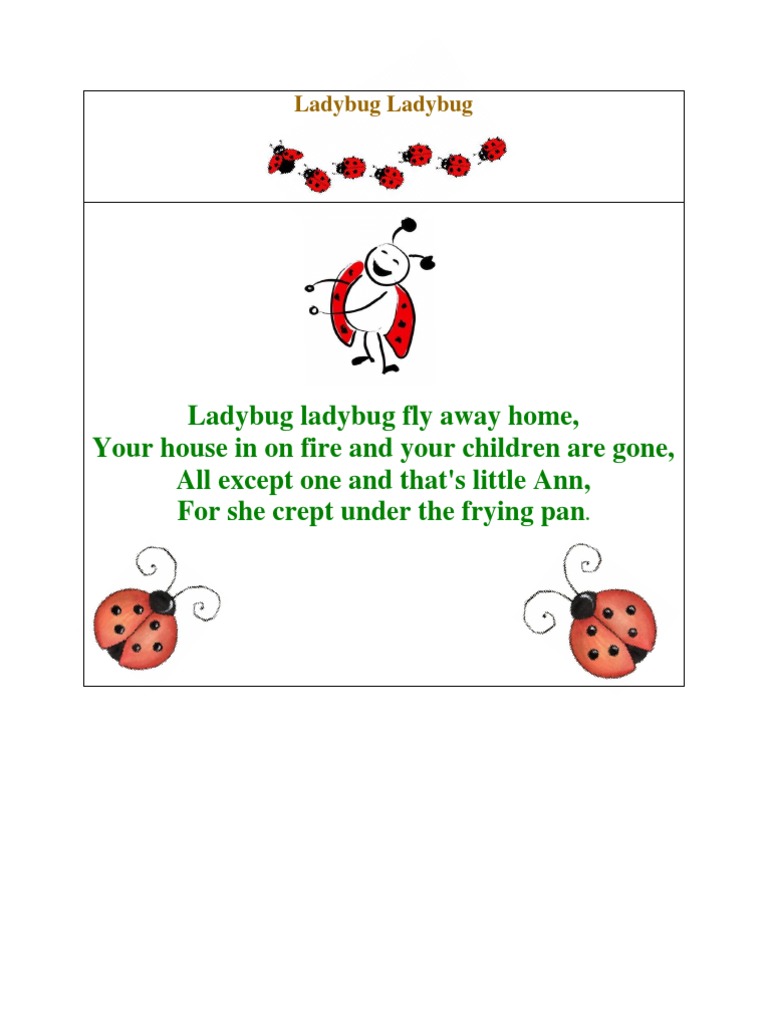 Nursery Rhymes Lyrics (Wtih Background) | PDF | Children's Songs