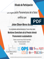 Monitoreo Domiciliario de La Presión Arterial Promoviendo La Automedición-Certificado Del Curso