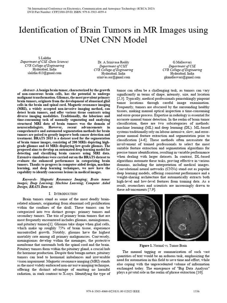 Iceca 2023 - Paper | PDF | Brain Tumor | Artificial Neural Network