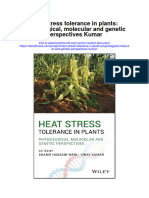 Heat Stress Tolerance in Plants Physiological Molecular and Genetic Perspectives Kumar Full Chapter