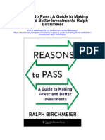 Download Reasons To Pass A Guide To Making Fewer And Better Investments Ralph Birchmeier all chapter