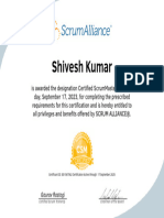 Shivesh Kumar-ScrumAlliance - CSM - Certificate