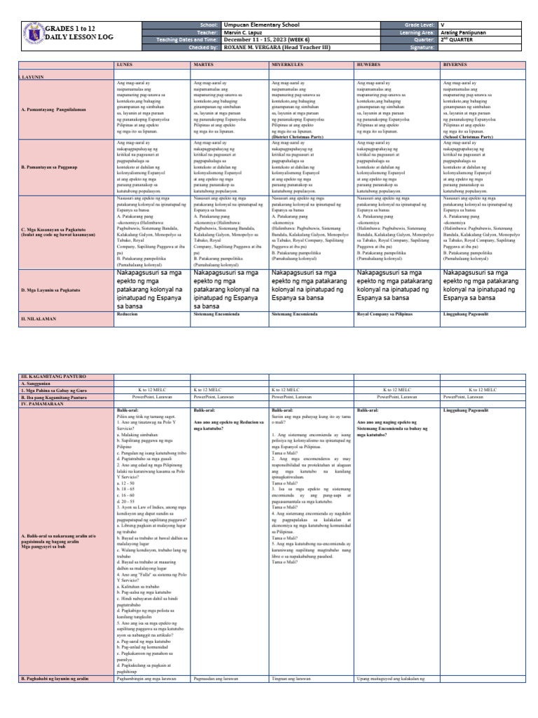 DLL Week 7 Ap | PDF