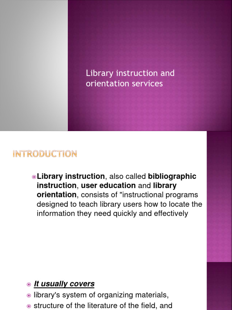 Library Instruction and Orientation Services-2 | PDF | Social Science