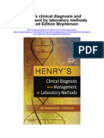 Henrys Clinical Diagnosis and Management by Laboratory Methods 23Rd Ed Edition Mcpherson Full Chapter