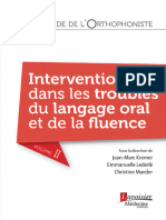 Guide de L Orthophoniste Volume 2 Intervention Dans Les Troubles Du Langage Oral Et de La Fluence Sommaire