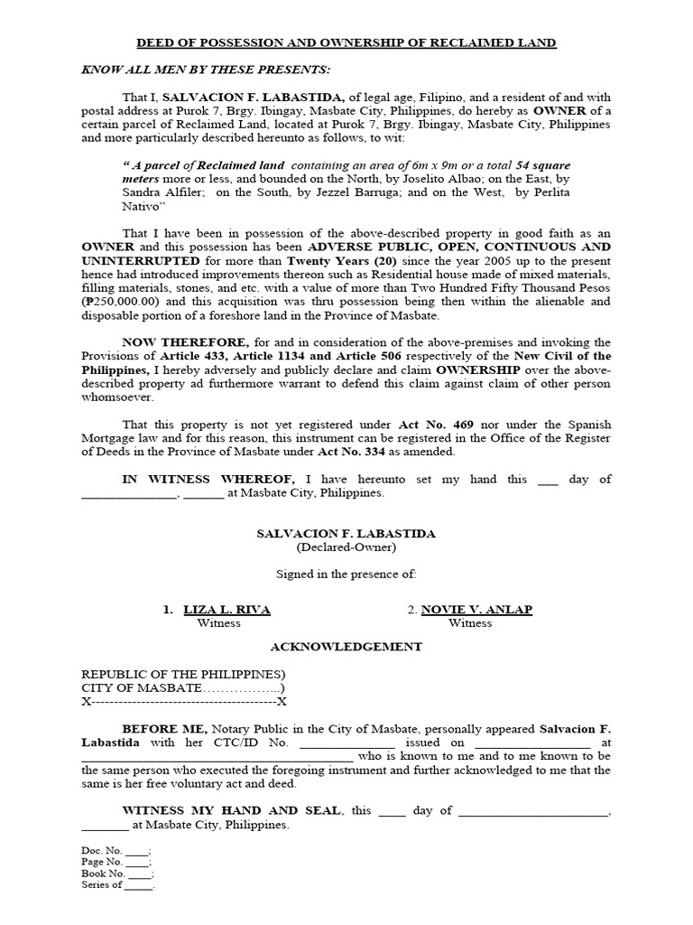 deed-of-possession-and-ownership-of-reclaimed-land-pdf-private-law