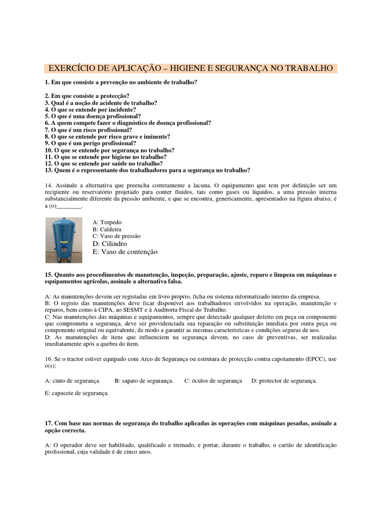 Exercicios HST | Download grátis PDF | Agricultura | Pressão