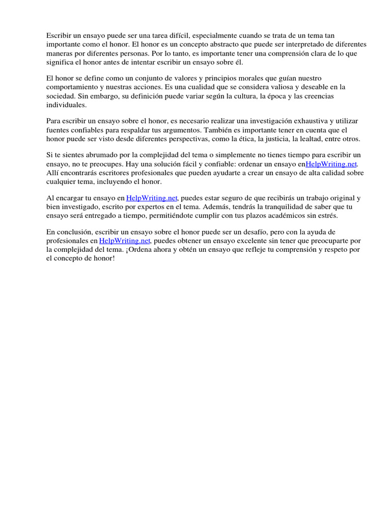 Definición de Honor | PDF | Ensayos