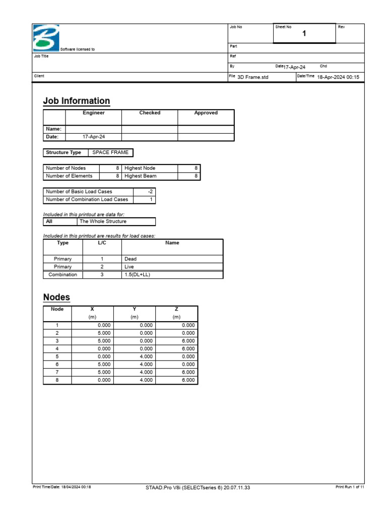 3D Frame Report - Merged | PDF