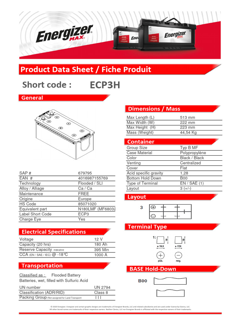 Flooded Battery Specifications and Details | PDF | Electricity ...