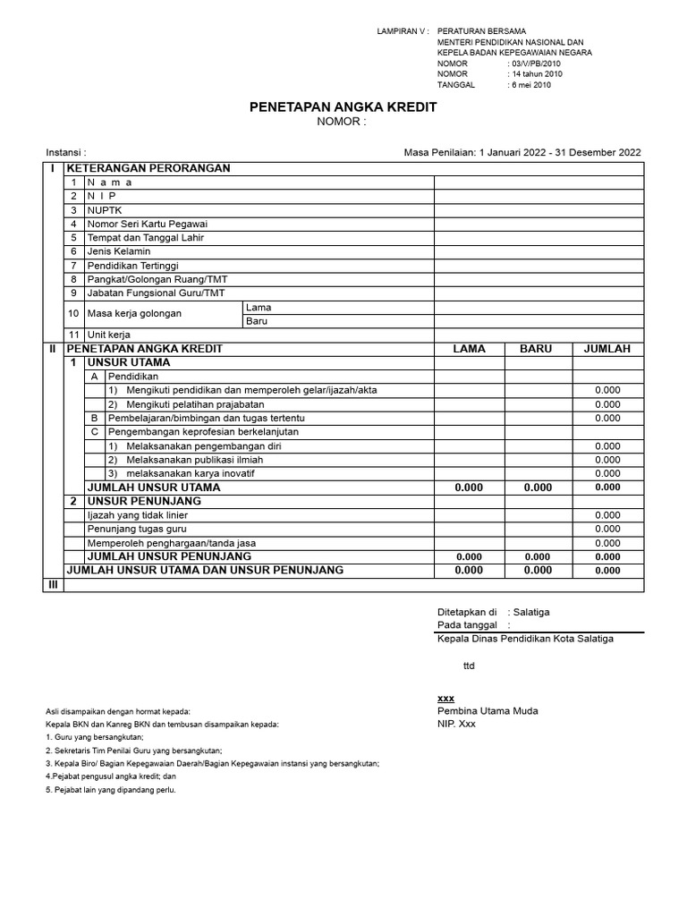 Format PAK Konversi Excel untuk Guru | PDF