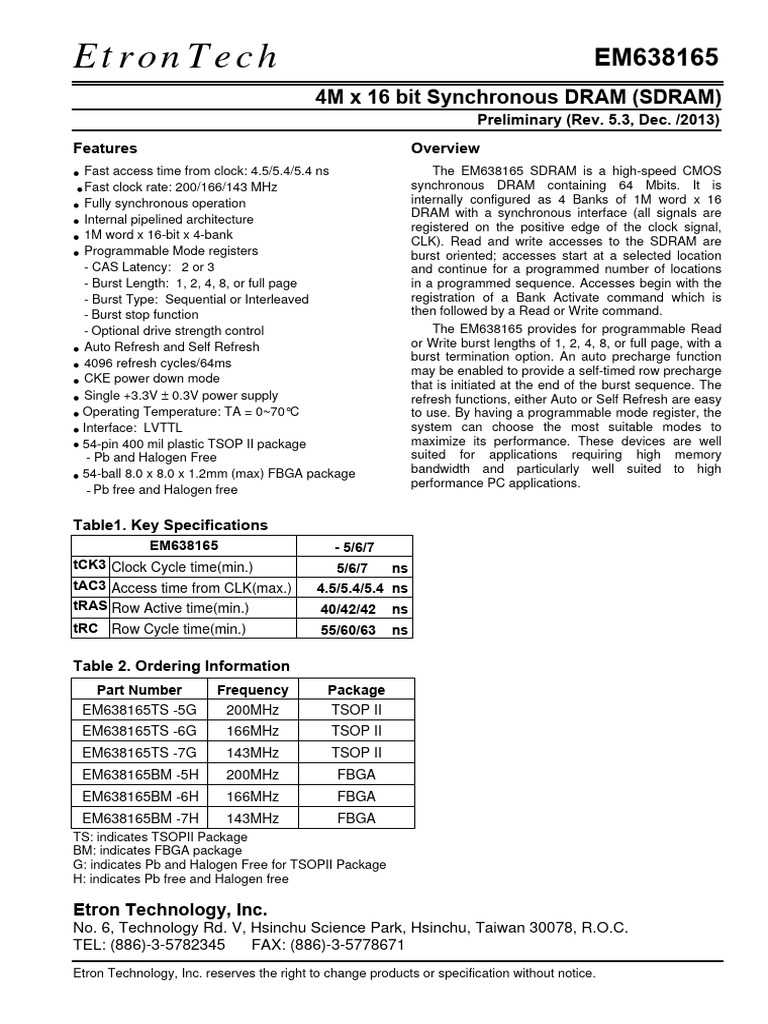 Em638165ts 5g chip download free pdf integrated circuit computer