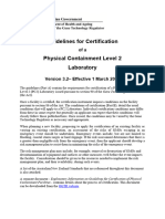 Guidelines For Certification of A Physical Containment Level 2 Laboratory