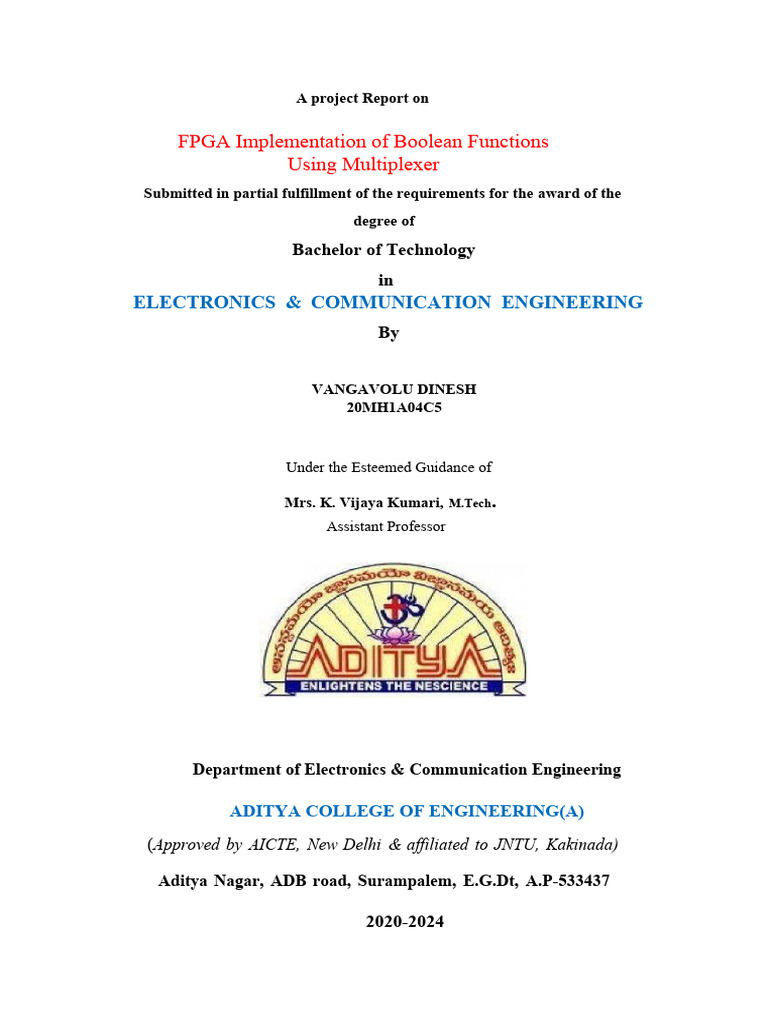 FPGA Boolean Functions with Multiplexers | PDF | Field Programmable ...