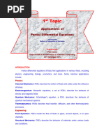 1 Topic: Applications of Partial Differential Equations