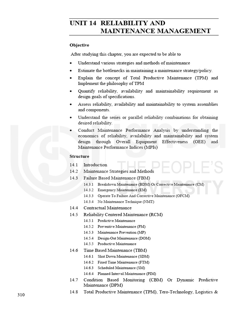 Unit-14 Maintenance Book | PDF | Reliability Engineering | Systems ...
