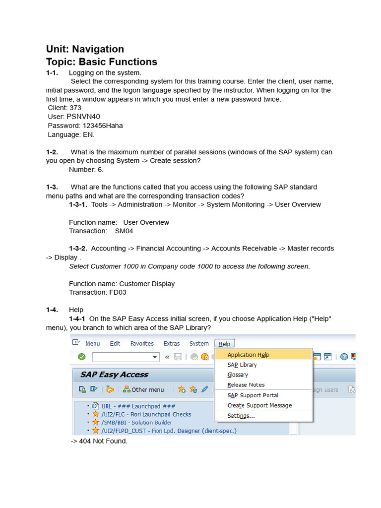 SAP Navigation Basics and User Settings | PDF | Icon (Computing) | Login