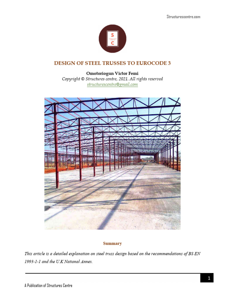 Designing A Steel Trusses To EC3 | PDF | Truss | Buckling