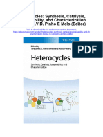Heterocycles Synthesis Catalysis Sustainability and Characterization Teresa M V D Pinho E Melo Editor Full Chapter