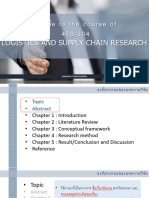 476 304 Logistics and Supply Chain Research