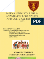 Jaffna Hindu College & Ananda College Sports and Cultural Festival 2023