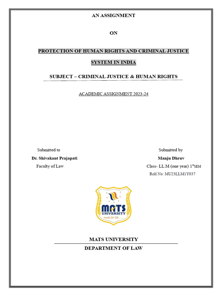 Human Rights in India's Justice System | PDF | Arrest | Prison