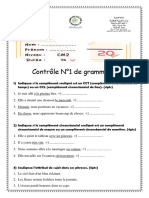 Contrôle de Grammaire